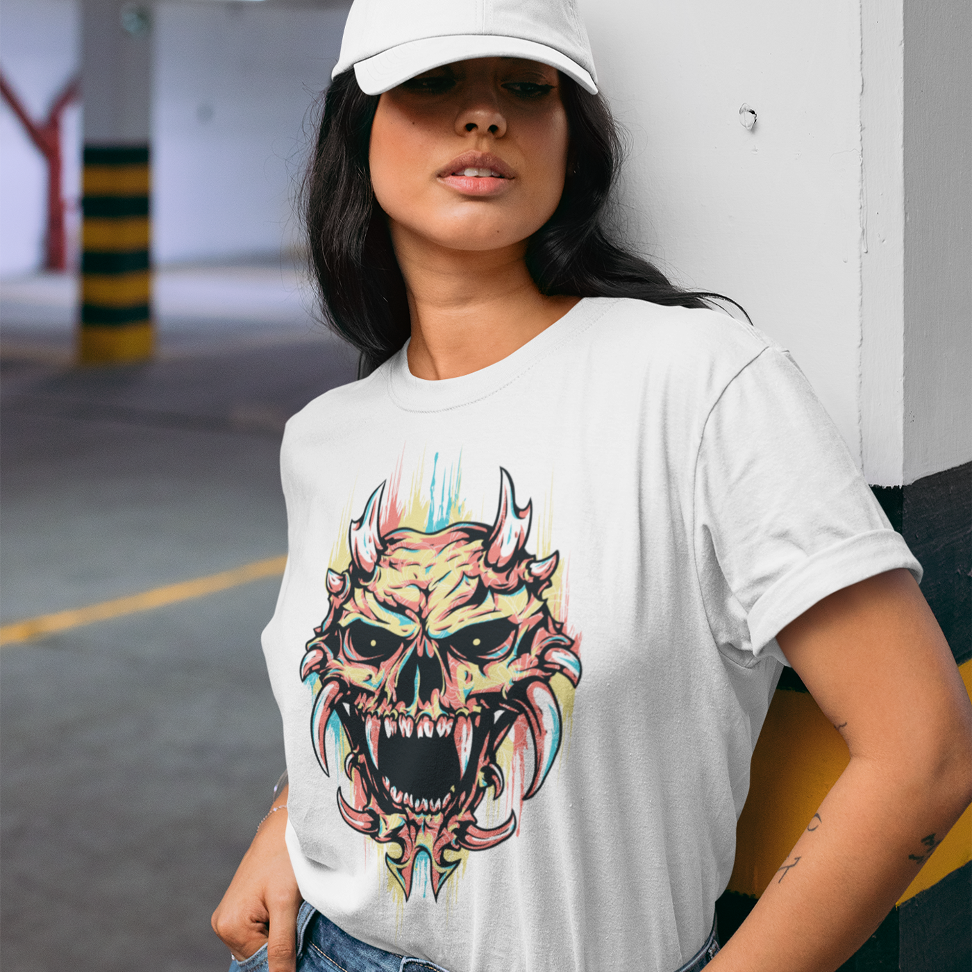 euphonic drip fierce demonic skull unisex classic tee