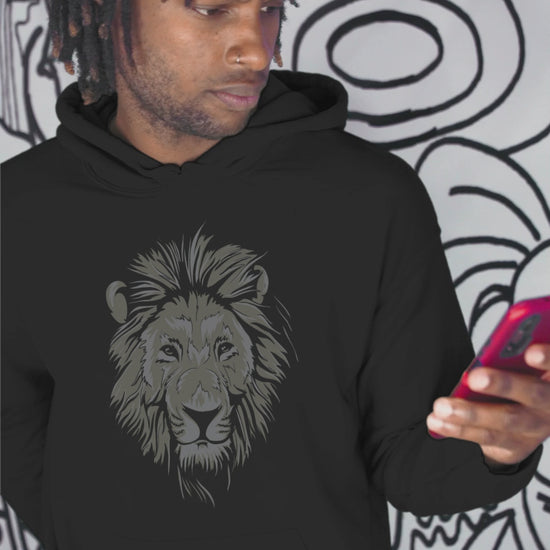 Lion Tamer Hoodie featuring a powerful lion head and tiger design, symbolizing strength and courage, perfect for those who embrace bold, untamed style.