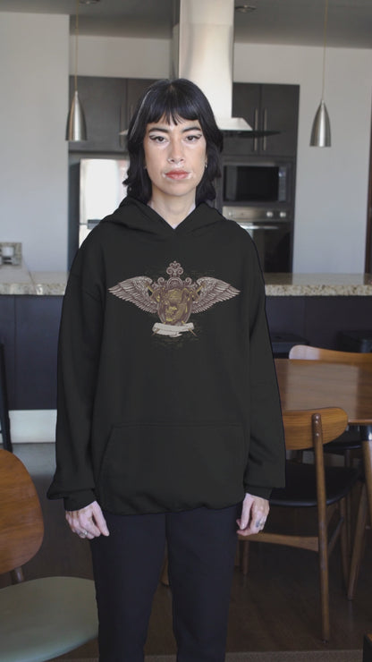 Winged Skull Emblem Unisex Hoodie