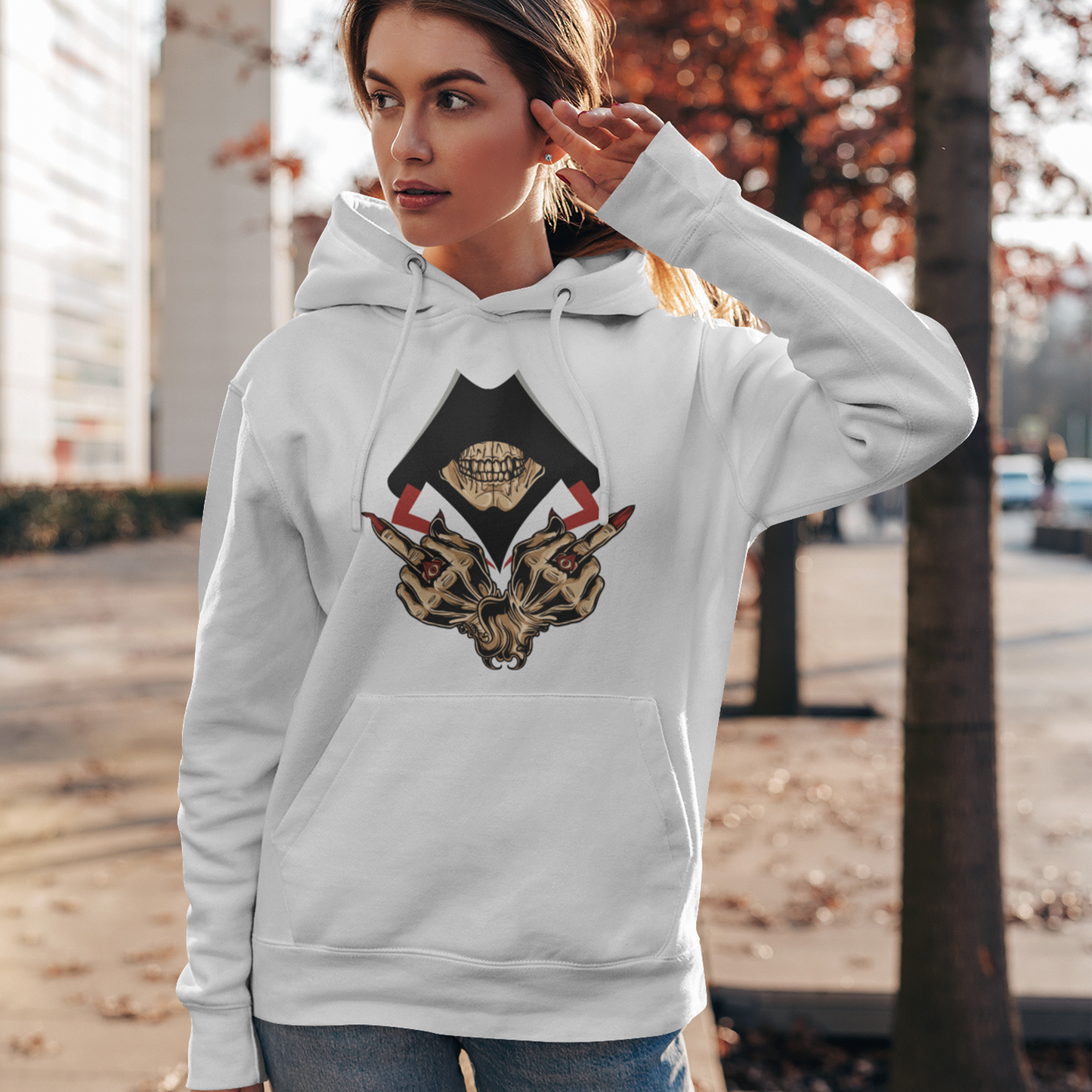 rebellious bones unisex hoodie