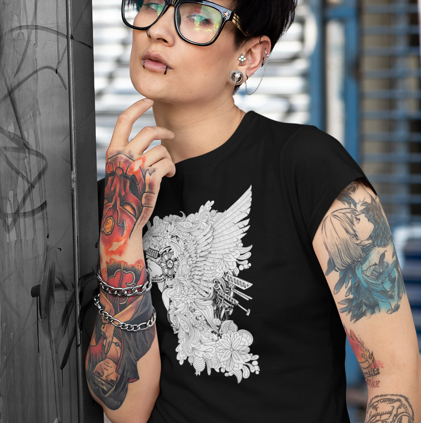 winged warrior figure unisex classic tee