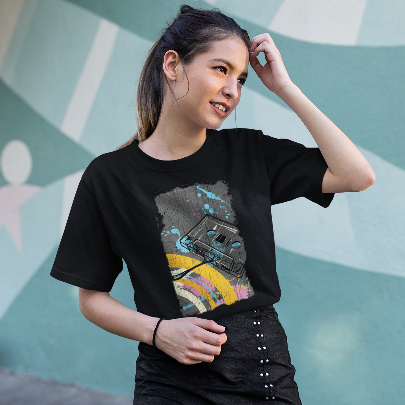 retro melodies tape cassette music unisex classic tee