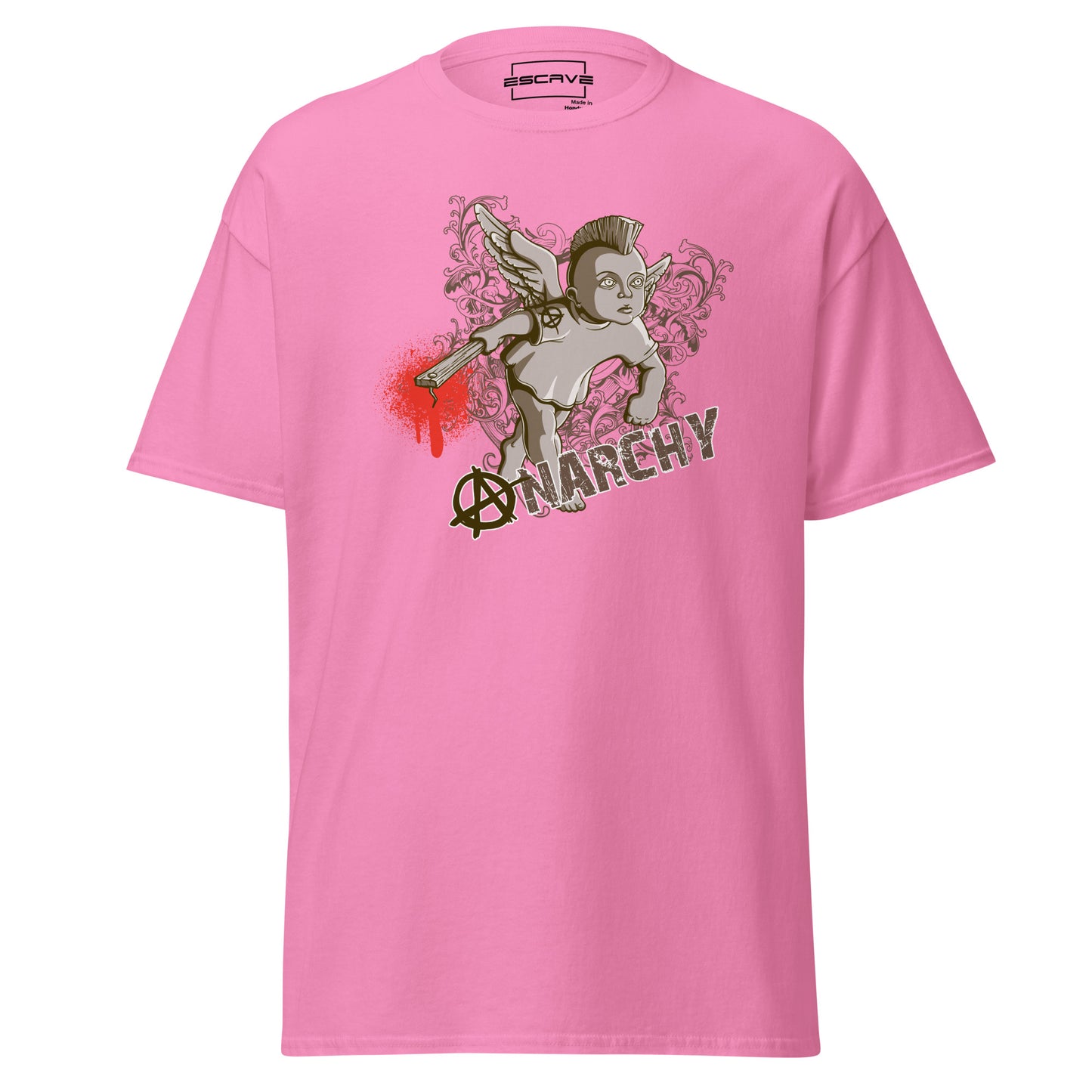 t-shirt featuring a unique design of a baby angel with rebellious details, blending innocence and defiance to symbolize individuality and freedom.