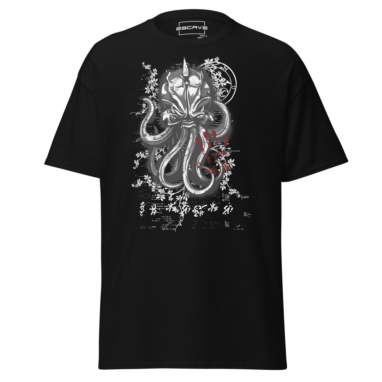 evil octopus mask tentacle terror t-shirt featuring a sinister octopus with a mysterious mask and coiled tentacles, symbolizing nautical folklore and dark, bold aesthetics.