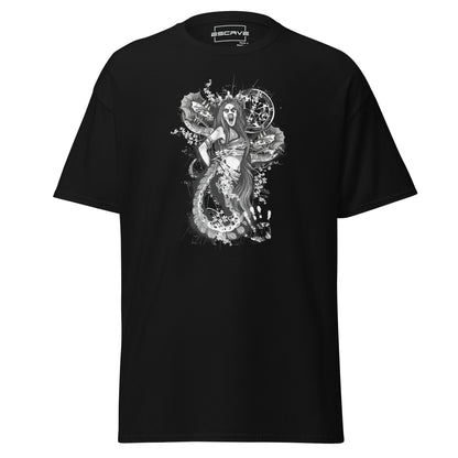 The Greek Mythology Medusa Snake Hair T-Shirt features the legendary Medusa with intricate snake-like hair, symbolizing power and transformation. This bold design blends ancient myth with modern style, perfect for those who dare to stand out.