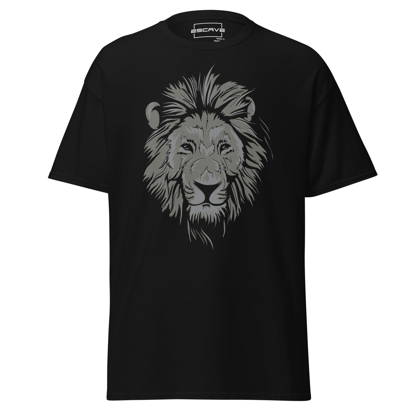 unisex classic t-shirt featuring a detailed illustration of a lion’s majestic mane, crafted from 100% cotton for breathable comfort and lasting durability.