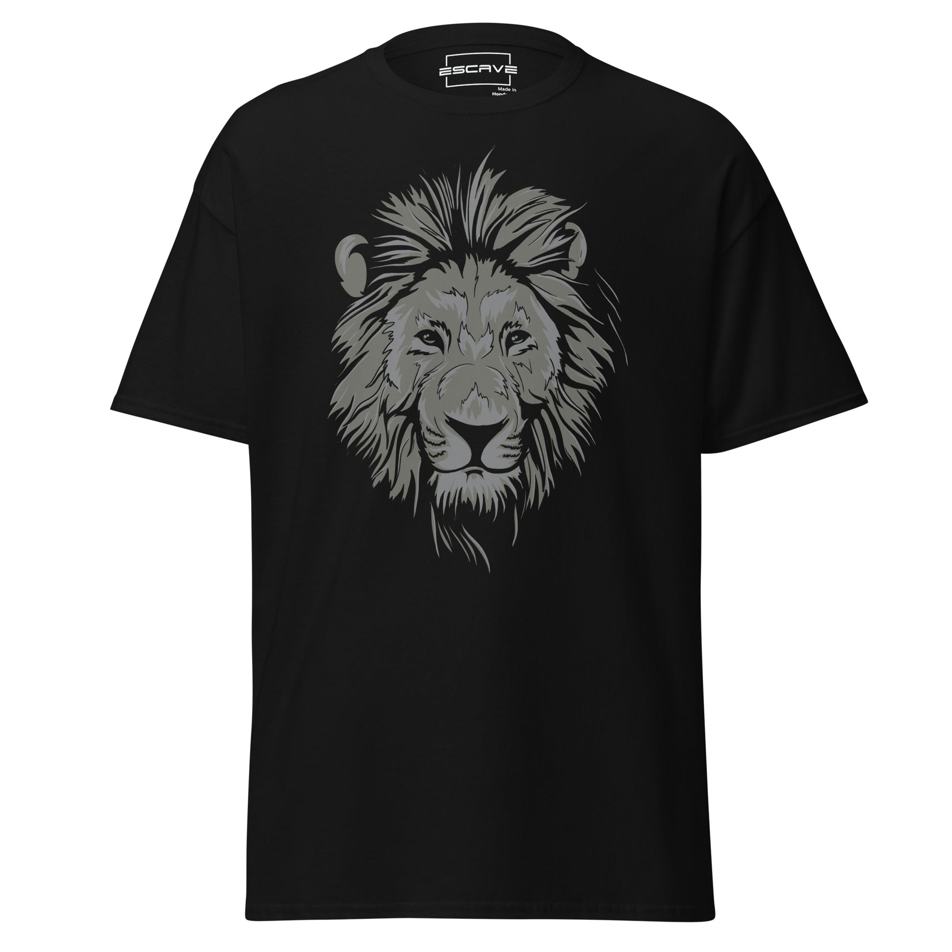 Unisex classic T-shirt featuring a detailed illustration of a lion’s majestic mane, crafted from 100% cotton for breathable comfort and lasting durability.