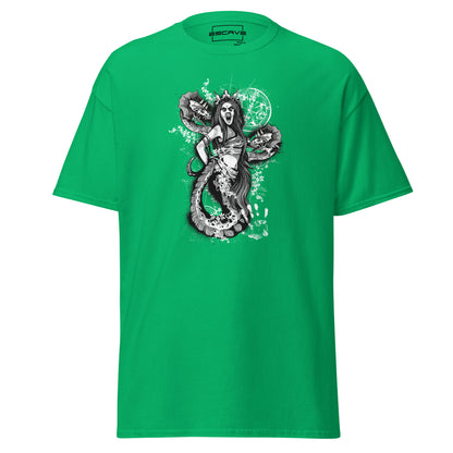 The Greek Mythology Medusa Snake Hair T-Shirt features the legendary Medusa with intricate snake-like hair, symbolizing power and transformation. This bold design blends ancient myth with modern style, perfect for those who dare to stand out.