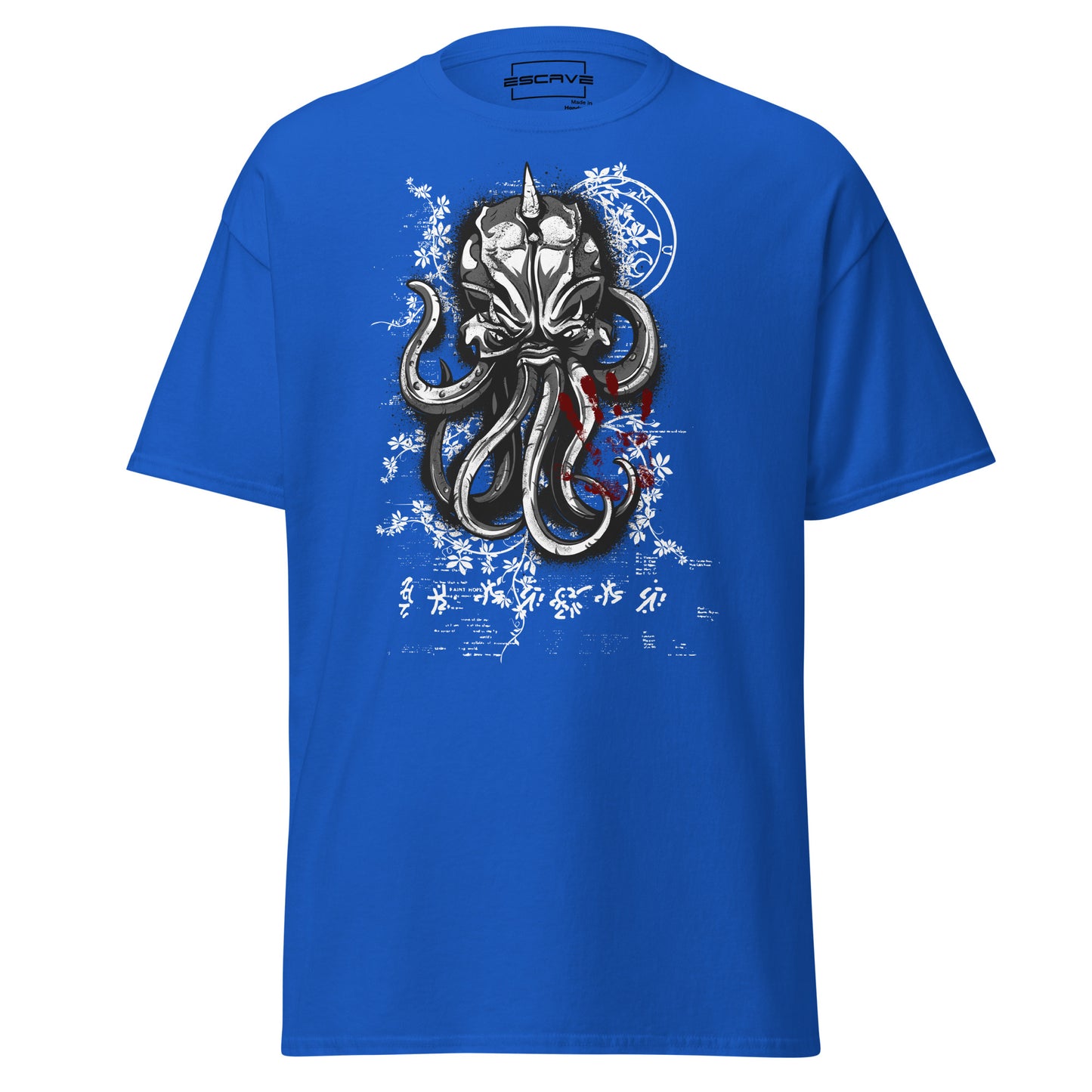 evil octopus mask tentacle terror t-shirt featuring a sinister octopus with a mysterious mask and coiled tentacles, symbolizing nautical folklore and dark, bold aesthetics.