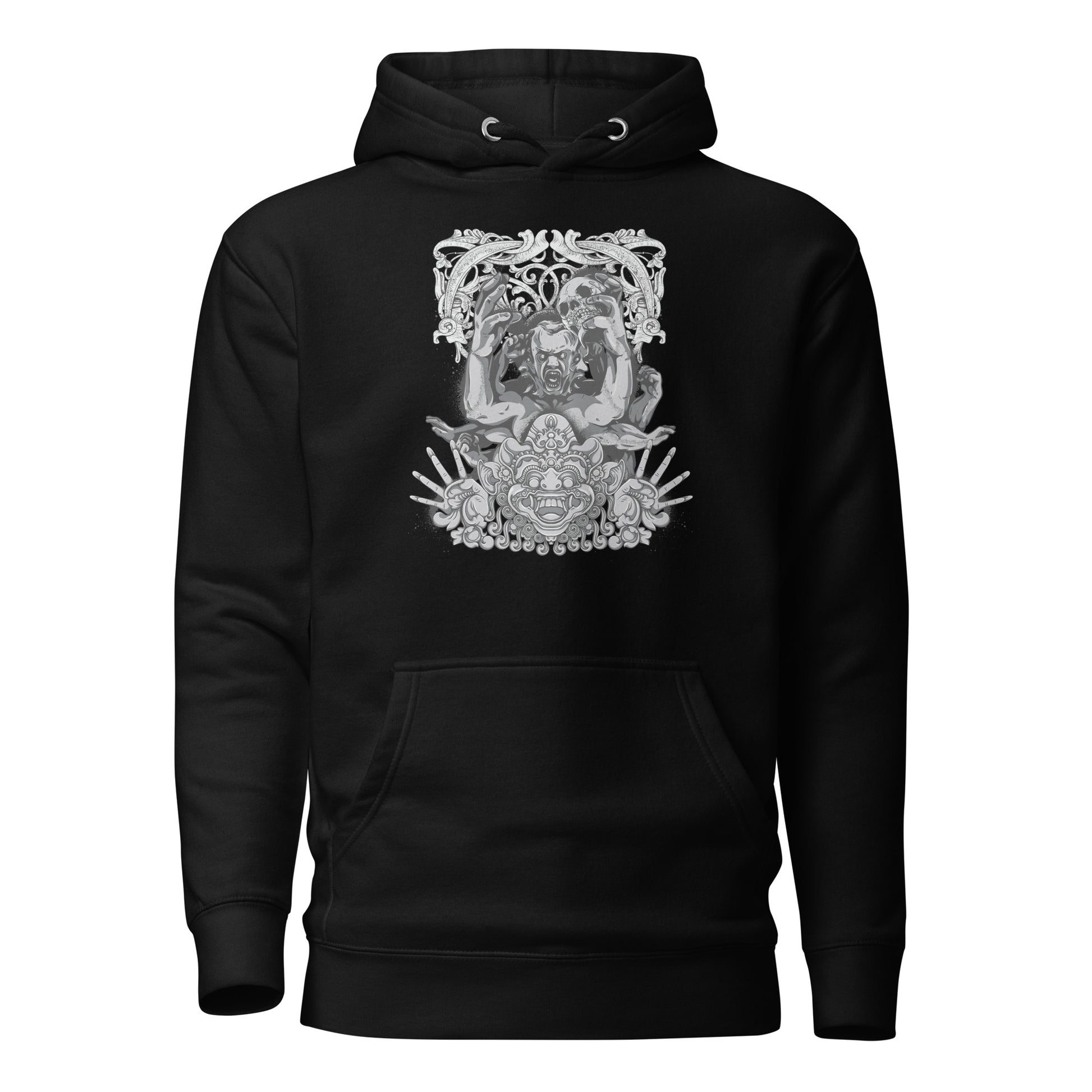 A mysterious and stylish unisex hoodie titled 'Eternal Slumber,' featuring a detailed, evocative graphic that exudes timeless mystery and poetic allure. Crafted from ultra-soft, high-quality fabric, the hoodie offers a cozy fit, functional front pocket, and oversized hood. Ideal for expressing bold, unconventional style with a touch of haunting beauty. Perfectly paired with jeans, boots, or leggings for striking outfits.