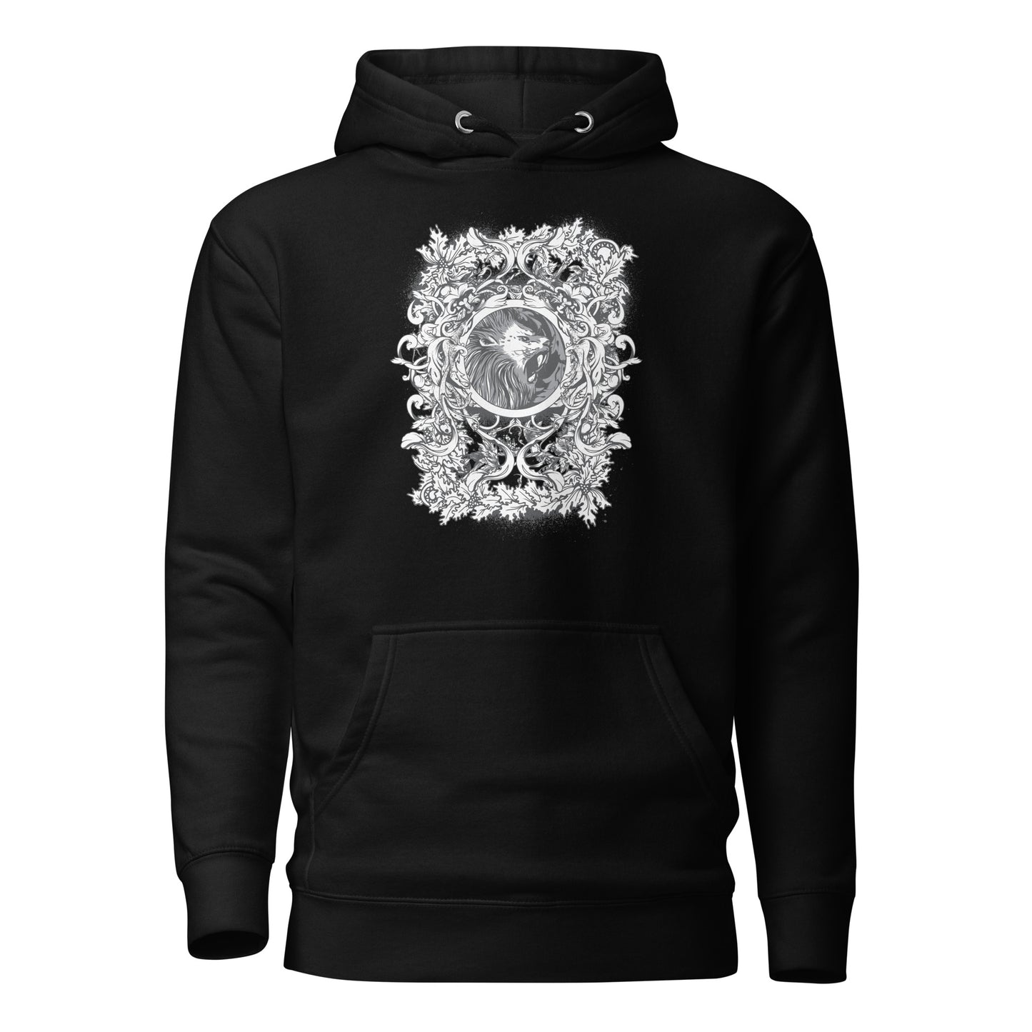 horror mystical beast lionheart hoodie featuring a fierce lion-like beast design, gothic details, and bold style, perfect for making a statement.