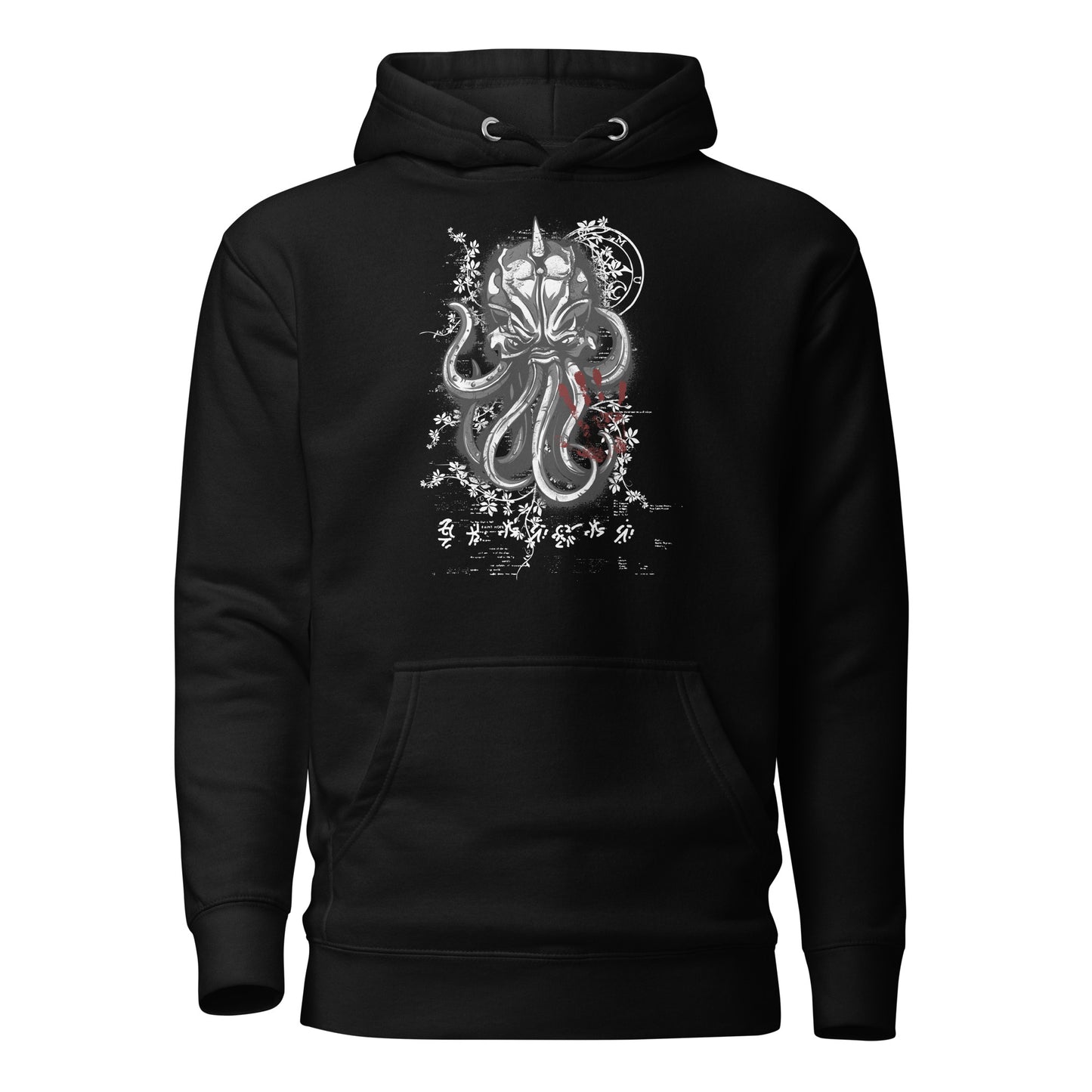 asian ornament octopus hoodie featuring an intricate octopus design intertwined with asian-inspired ornamental patterns, blending oceanic mystery and cultural elegance for a unique and striking look.