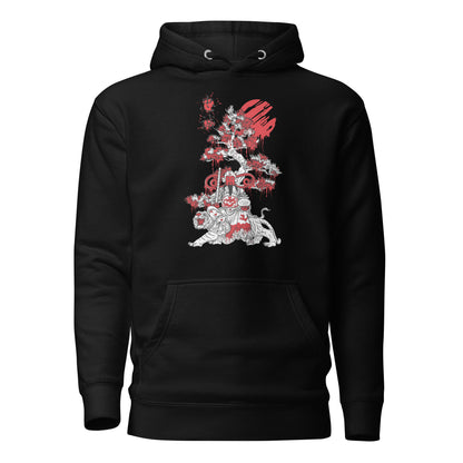 Zhao Gongming Chinese God of Wealth pullover hoodie featuring a vibrant design of prosperity symbols, perfect for casual wear and cultural expression.