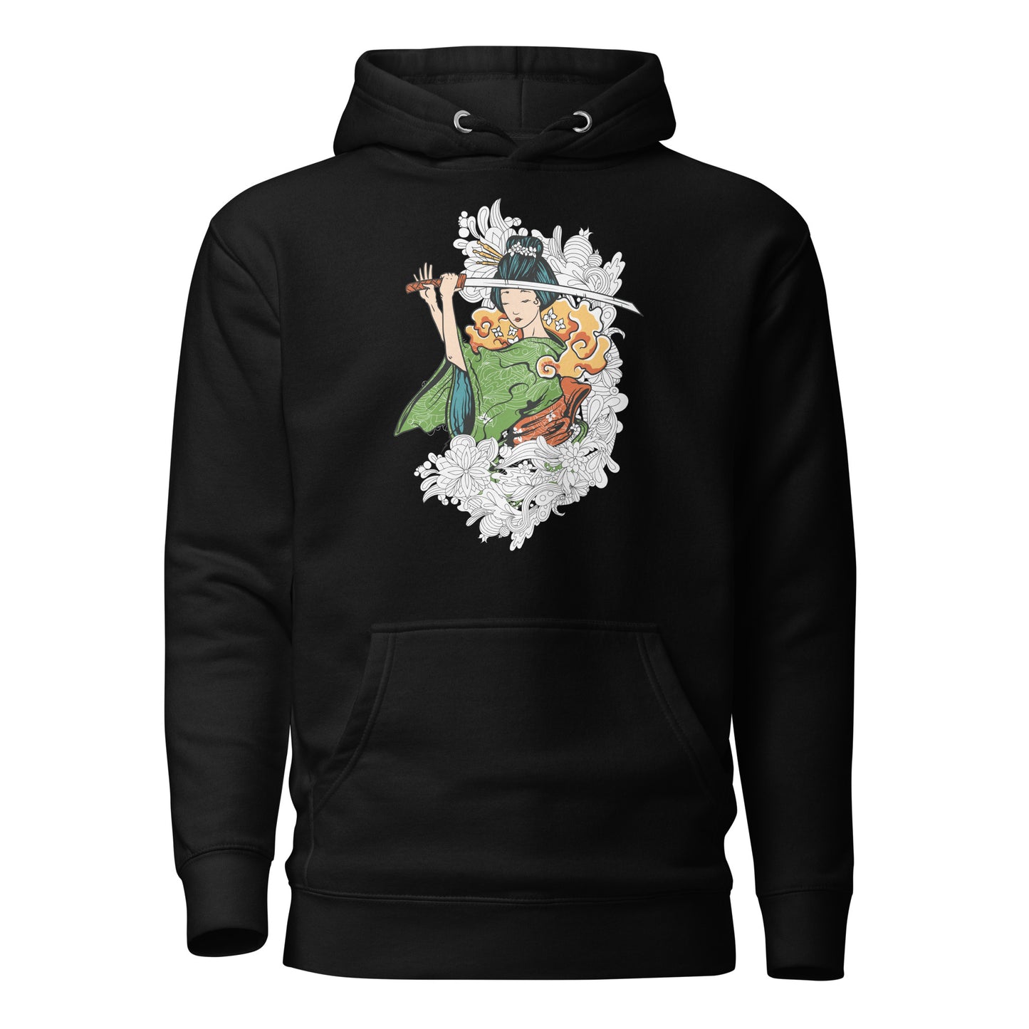 katana girl art men's hoodie featuring a fierce katana-wielding girl design, with intricate details and bold contrasts, perfect for those who appreciate strength and style.