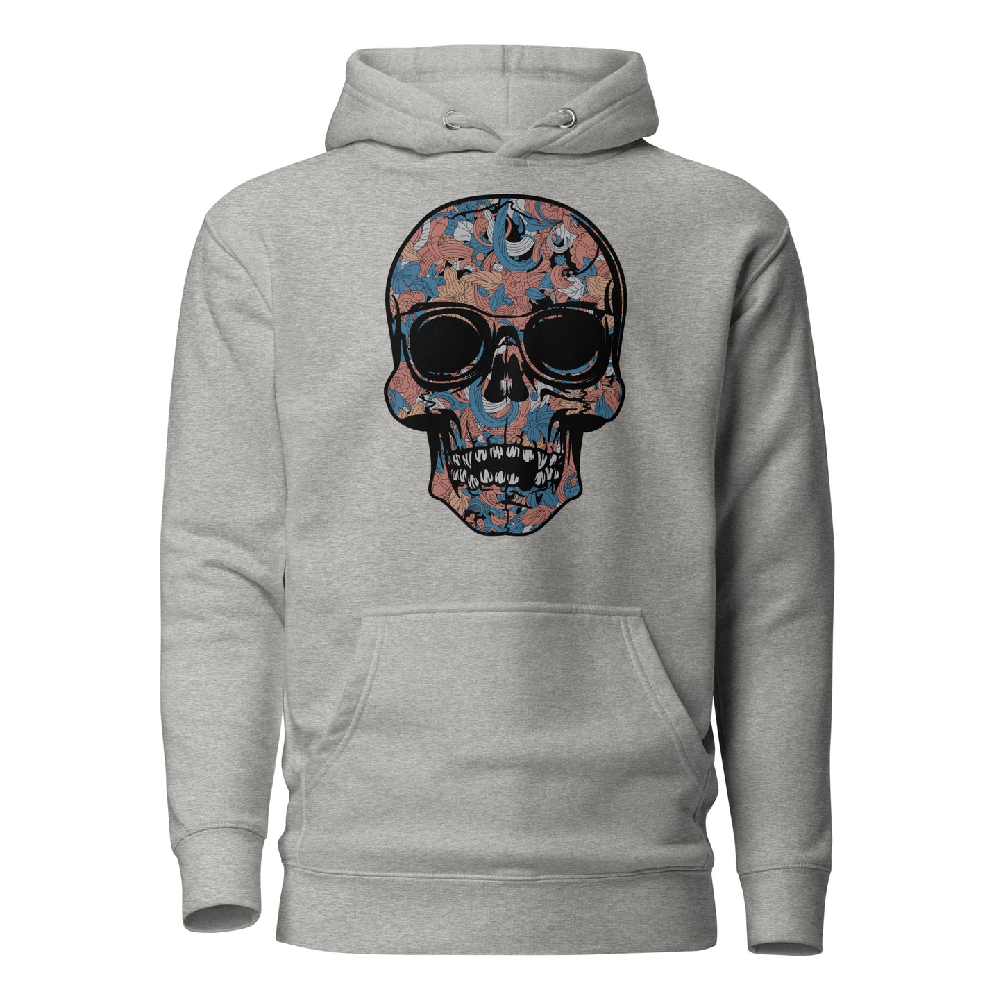 cool dead hippie skull women's hoodie featuring a vintage-inspired skull design with peace symbols and vibrant, bohemian patterns for a rebellious and stylish look.