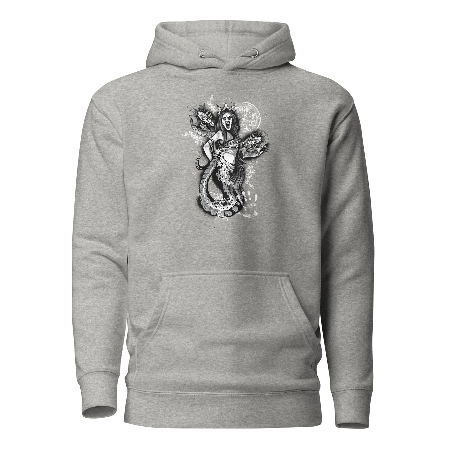 medusa gothic serpentine sovereign hoodie featuring an intricate design of medusa crowned with serpents, blending gothic elegance and mythical power, crafted for comfort and bold style.