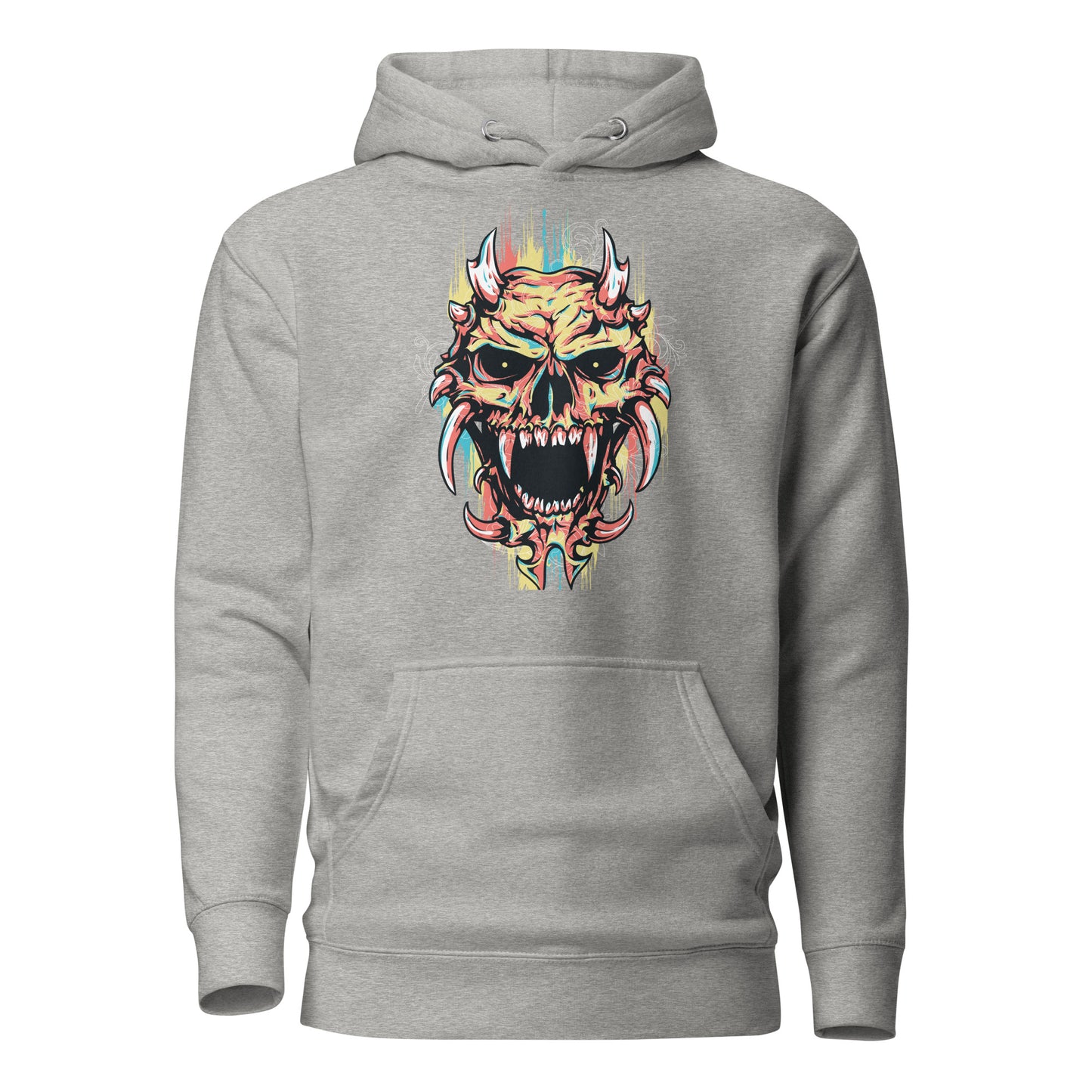 monster skull black hoodie featuring a bold and intricate skull graphic design, perfect for a fearless and edgy style statement.