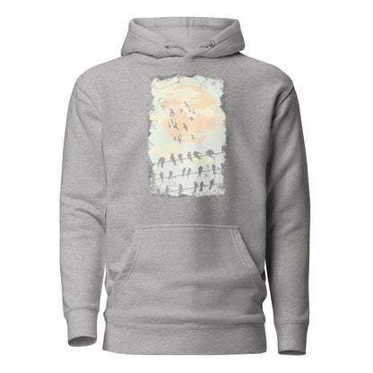 Bird Crow Raven Nature Men’s Hoodie featuring a striking raven in mid-flight surrounded by natural elements, blending artistic detail with bold, nature-inspired design for a timeless look.