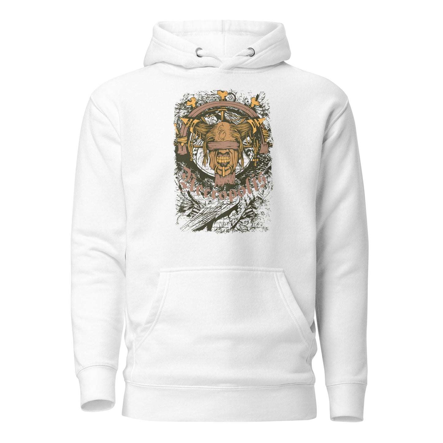 blindfolded guardian unisex hoodie featuring a bold graphic of a blindfolded figure, symbolizing courage, strength, and silent protection with dark, evocative tones and intricate details.