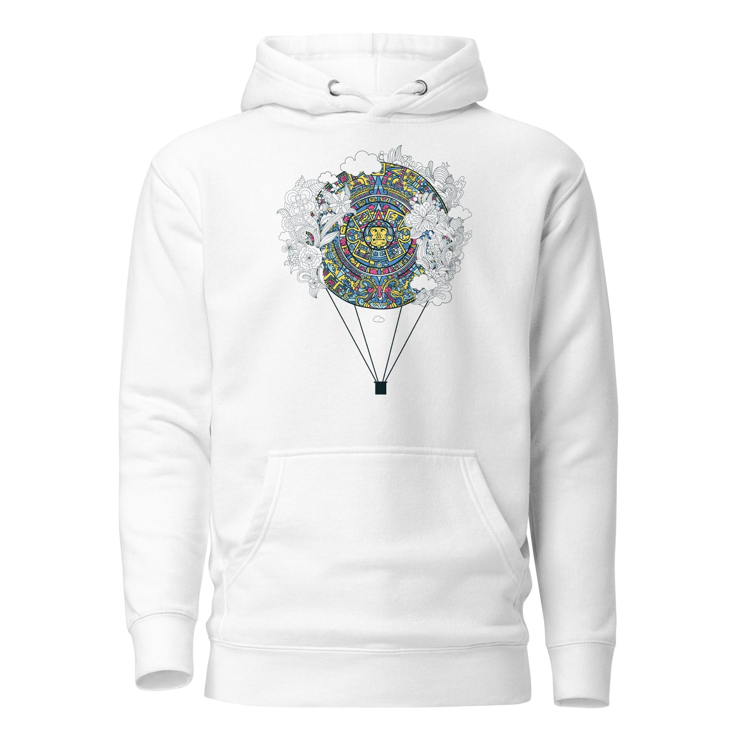 aztec sky traveler unisex hoodie featuring intricate aztec-inspired patterns in earthy tones, designed for comfort and adventure, perfect for travelers and dreamers.