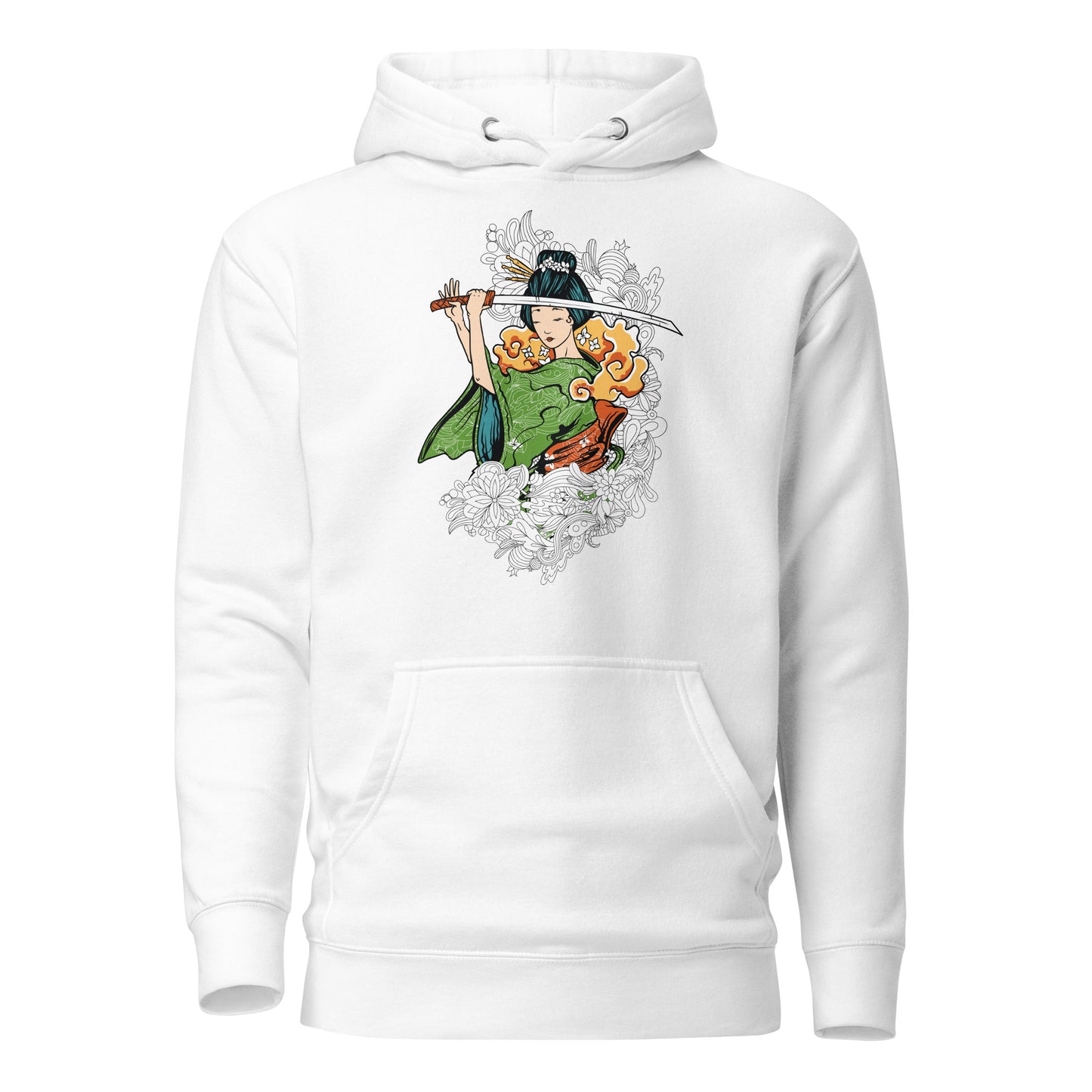 katana girl art men's hoodie featuring a fierce katana-wielding girl design, with intricate details and bold contrasts, perfect for those who appreciate strength and style.